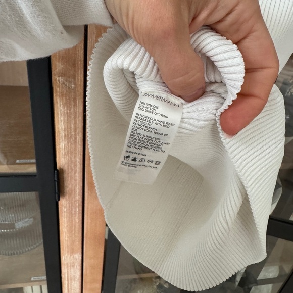 Zimmermann lovestruck ribbed knit tank top scoop neckline neutral capsule basic - Picture 9 of 10